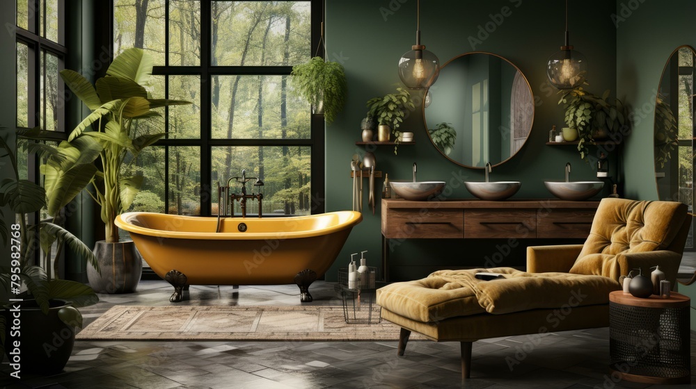 b'Bathroom With Plants'