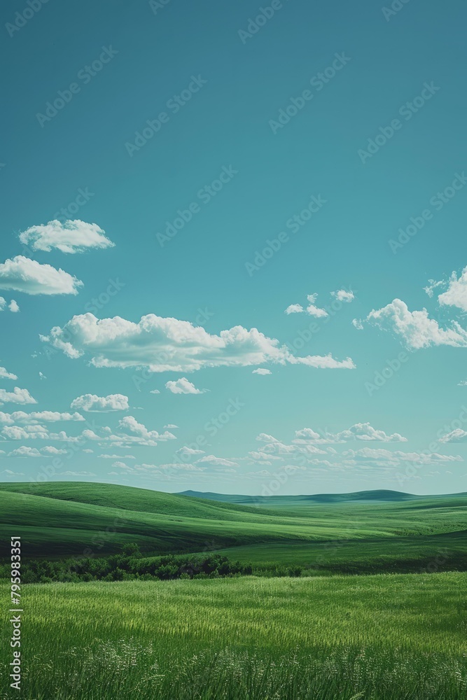 b'Grasslands under the blue sky'