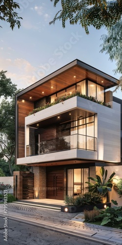 b'A Stunning Contemporary House with a Modern Exterior Design' © Adobe Contributor