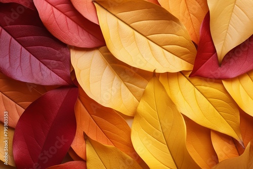 Warm Autumn Leaf Gradients: Mellow Maroon to Yellow Symphony photo