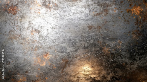 b'Grunge metal texture background with scratches and light in the center'