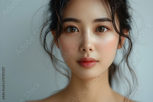 A portrait of young beautiful asian women 
