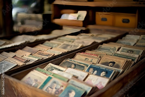 Vintage Baseball Cards in Antique Store photo