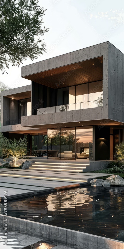b'Modern Minimalist House Design With Pool'