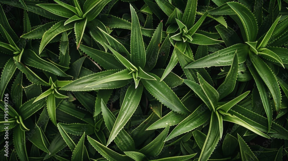Fototapeta premium Plants with green leaves close-up
