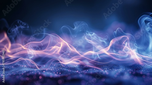 b'Blue and pink abstract smoke waves background'
