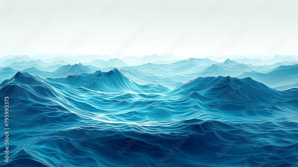 b'Deep blue ocean surface with rolling waves'