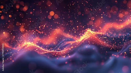 b Flowing particles form an abstract background 
