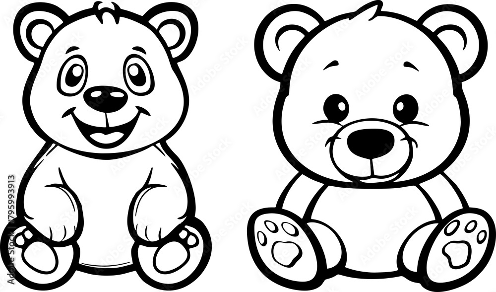 bear icon happy cute cartoon black and white bear icon happy cute cartoon black and white