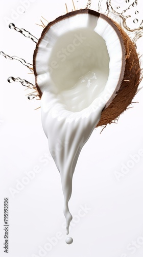 b'Coconut Milk Splashing from a Coconut' photo