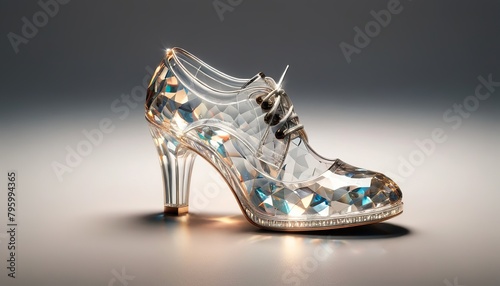 Footwear Fantasy: A High-Contrast, 4K Image of Shoes with Jewelry