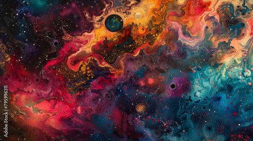 Artistic Doodle Nebula Galaxy Space Universe Backdrop Background Wallpaper
