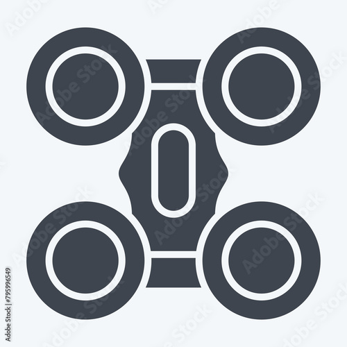 Icon Quad Copter. related to Drone symbol. glyph style. simple design illustration