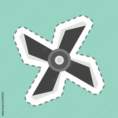 Sticker line cut Drone Blades. related to Drone symbol. simple design illustration