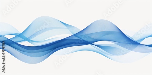 Abstract blue wave on white background