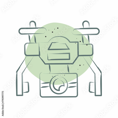 Icon Automatic Drone. related to Drone symbol. Color Spot Style. simple design illustration