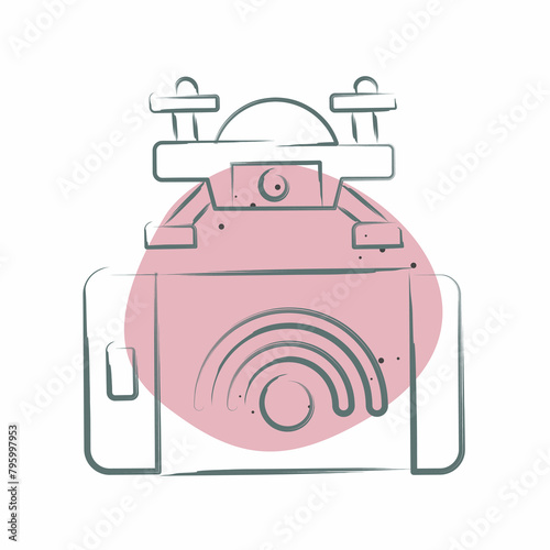 Icon Smartphone Control. related to Drone symbol. Color Spot Style. simple design illustration