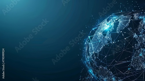 Blue Globe Earth Network Concept