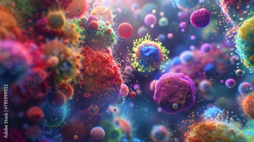 Colorful microbe cells