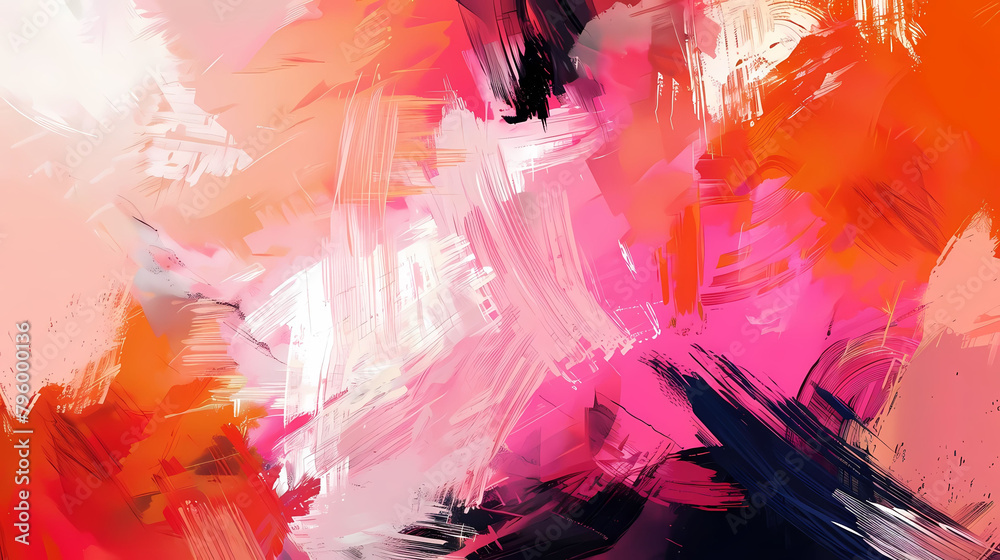 digital expressionism painting of an orange and red flower digital expressionism painting of an orange and red flower