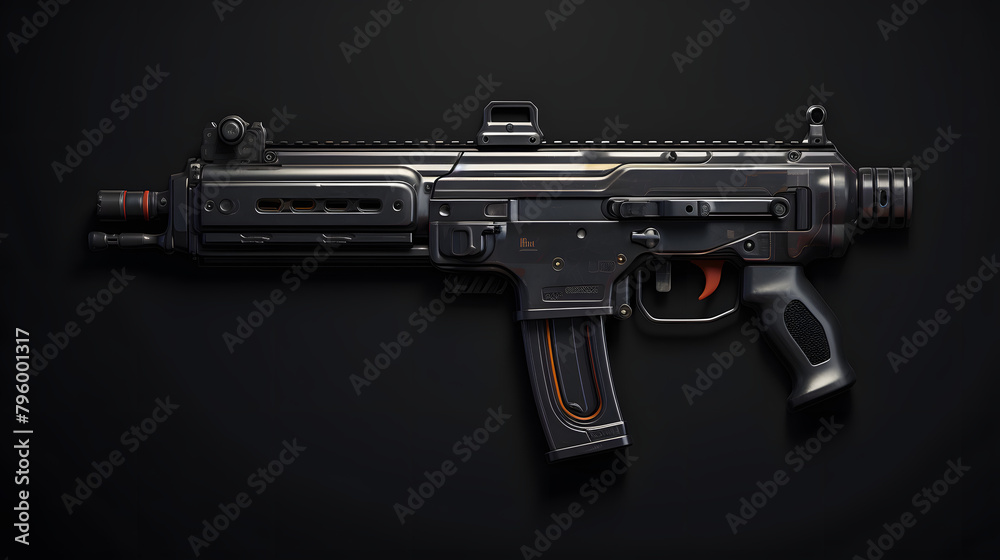 Submachine gun SMG game icon 3d Submachine gun SMG game icon 3d