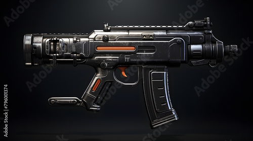 Submachine gun SMG game icon 3d