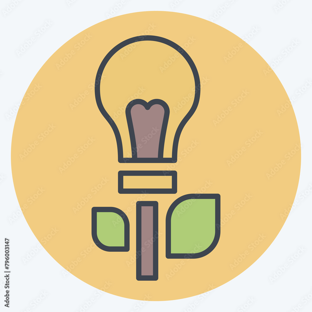 Icon Green Innovation. related to Recycling symbol. color mate style. simple design illustration Icon Green Innovation. related to Recycling symbol. color mate style. simple design illustration