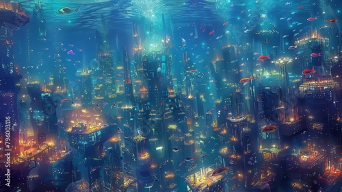 Futuristic Modern Underwater City