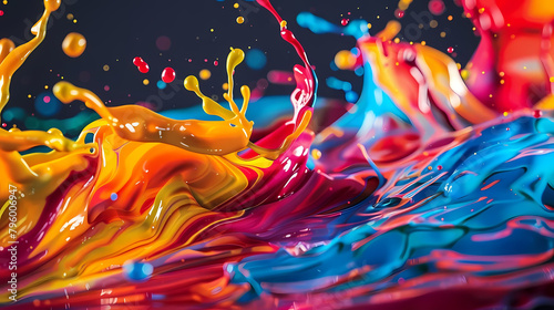 visual abstraction of colored liquid in the form of waves
