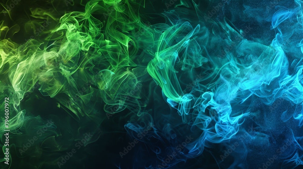 Obraz premium Colorful smoke swirls on dark background