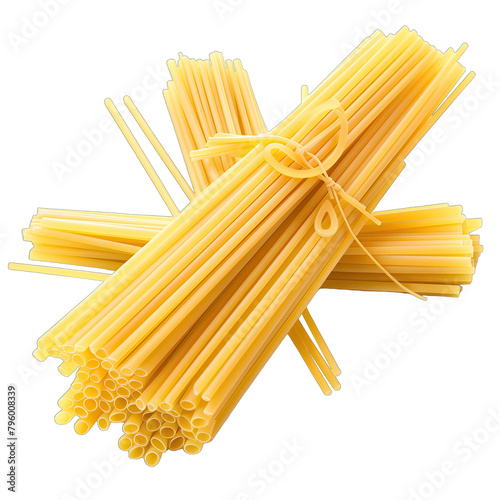 tubular pasta type isolated on white background photo