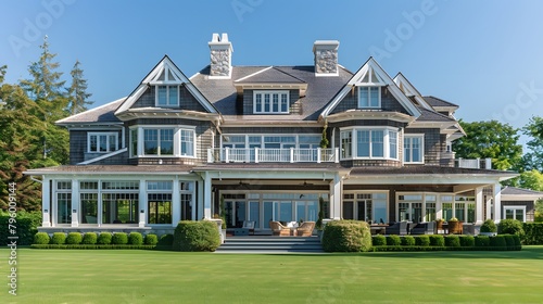An exclusive Mediterranean-inspired villa in the Hamptons with a sprawling garden. © horizor