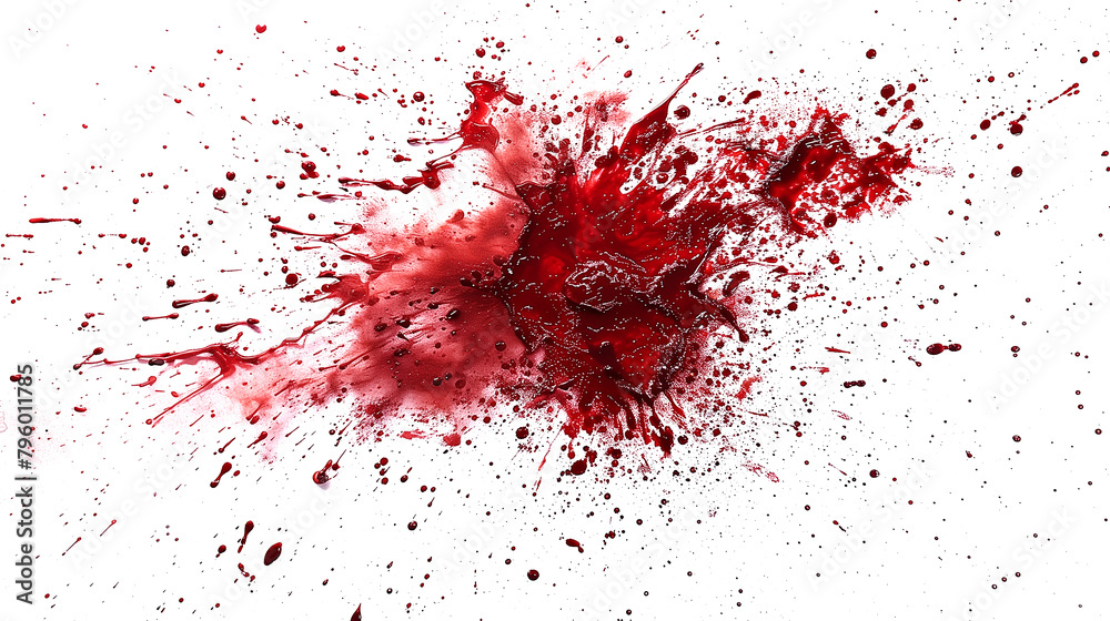 Realistic blood splatter isolated . Generate AI