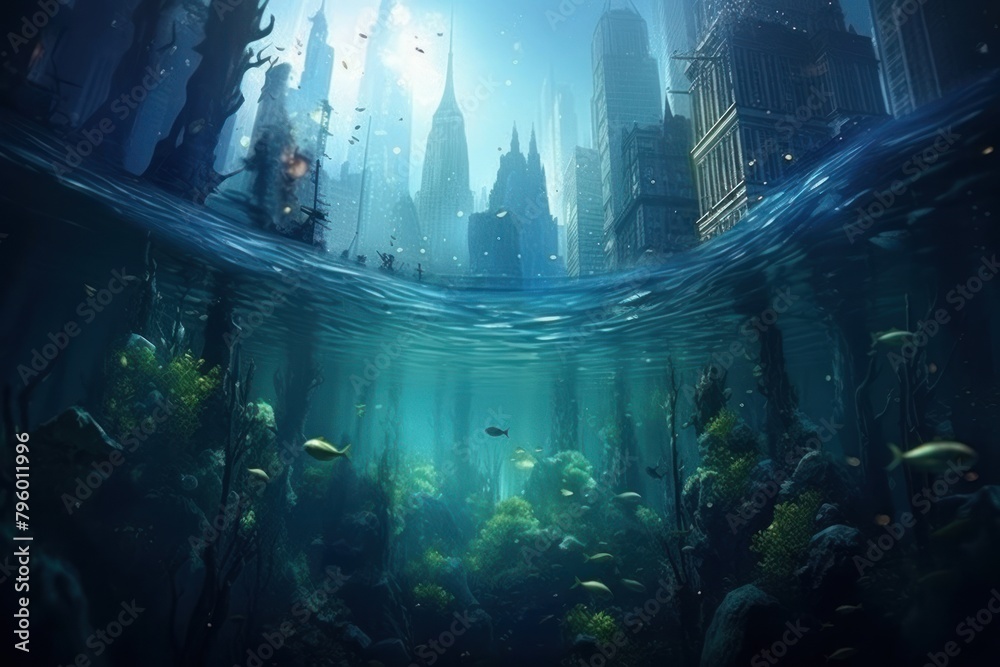 Obraz premium Underwater background aquarium outdoors nature