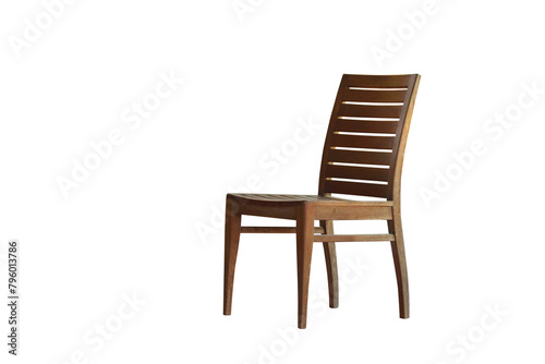 Wooden chair isolated on transparent background png file