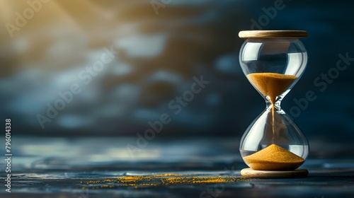 Craft an image where a sand hourglass becomes a powerful metaphor for the phrase © Ziyan