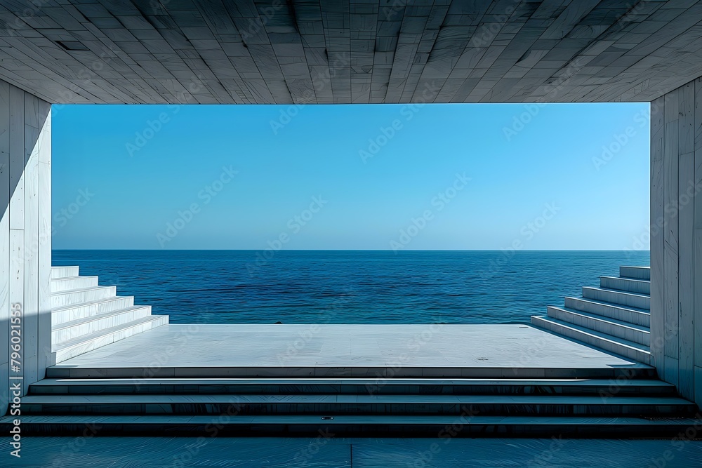 Serene Ocean Perspective: Minimalist Horizon Serene Ocean Perspective: Minimalist Horizon