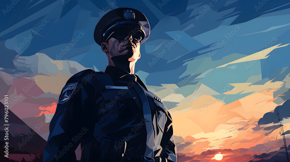 illustration of a Police Officer work illustration of a Police Officer work
