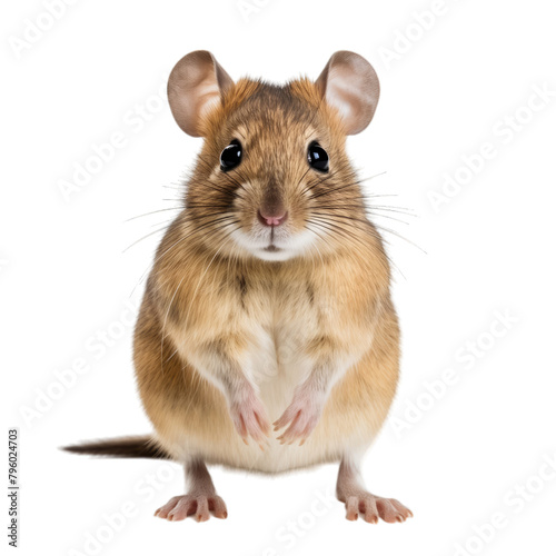 young degu rodent aka octodon degus isolated on white background photo