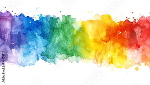 Watercolor background for your design painting of rainbow colors
