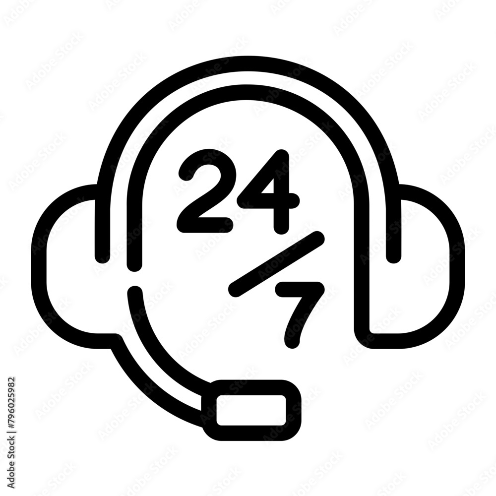 24 hours support outline icon 24 hours support outline icon