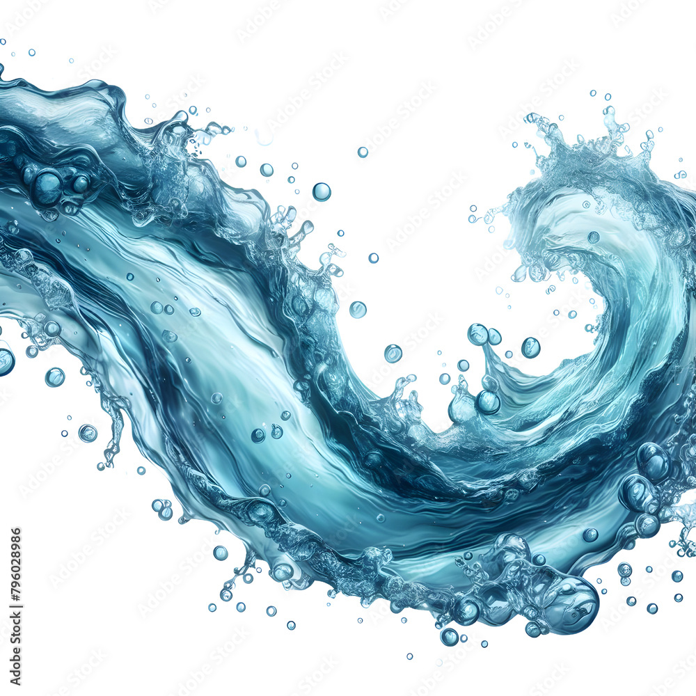 a close up of a blue wave of water, transparent background a close up of a blue wave of water, transparent background