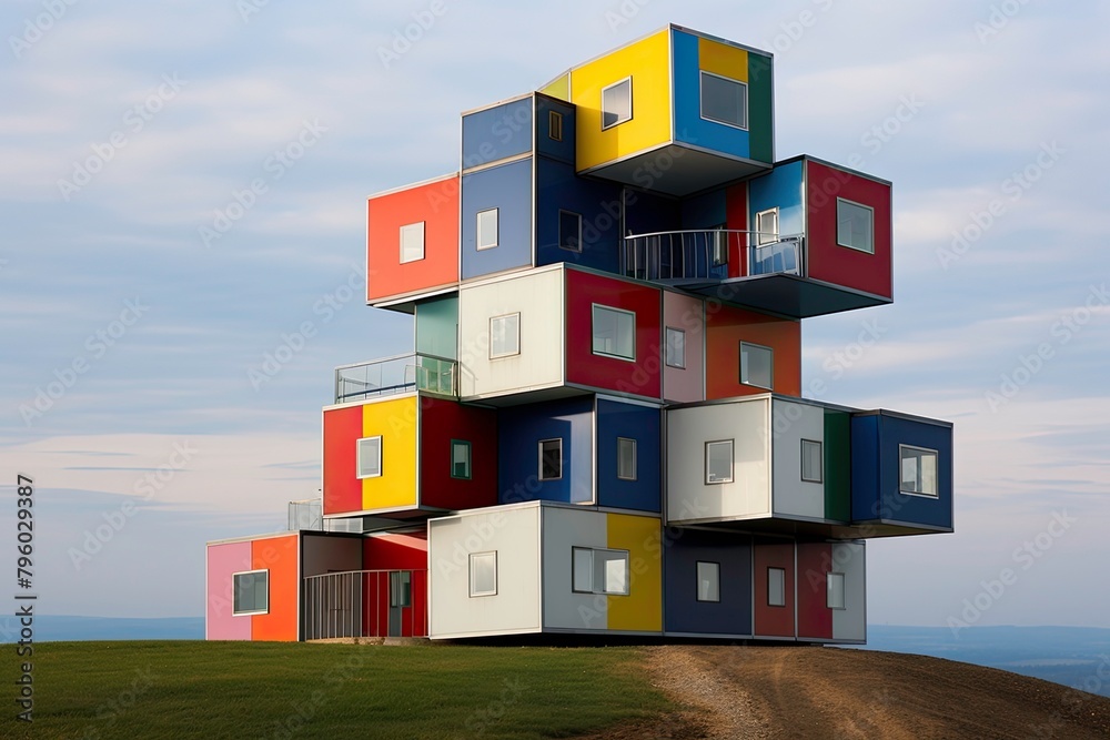 Colorful Stacked Container Architecture Colorful Stacked Container Architecture