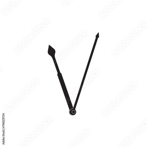 Clock hands icon logo vector