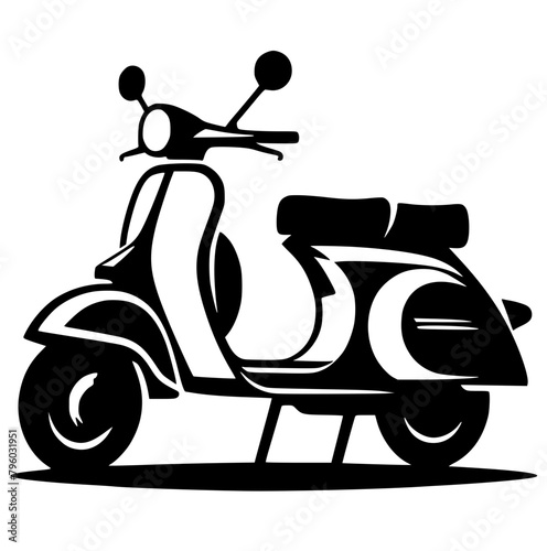 Silhouette of a classic scooter motorbike