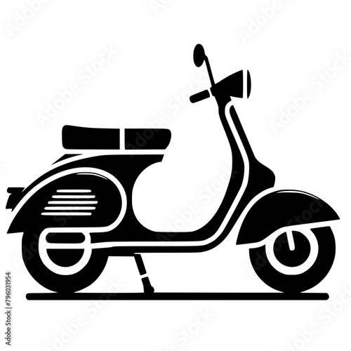 Silhouette of a classic scooter motorbike