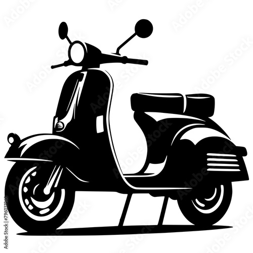 Silhouette of a classic scooter motorbike