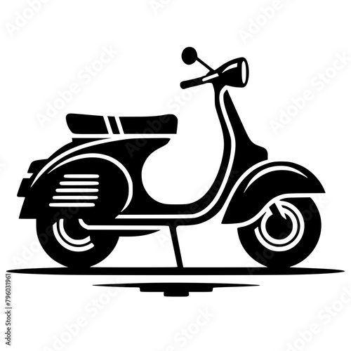Silhouette of a classic scooter motorbike