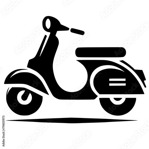 Silhouette of a classic scooter motorbike