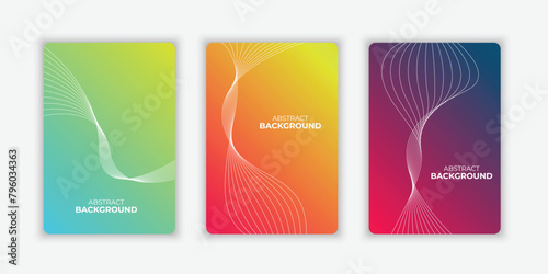 Modern cover design set collection. colorful abstract line pattern. Creative wavy stripe collection layout for business background, certificate, brochure template, contemporary planner, ads